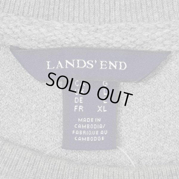 画像2: 00's LANDS' END コットンピケ スウェット "GRAY" (2)