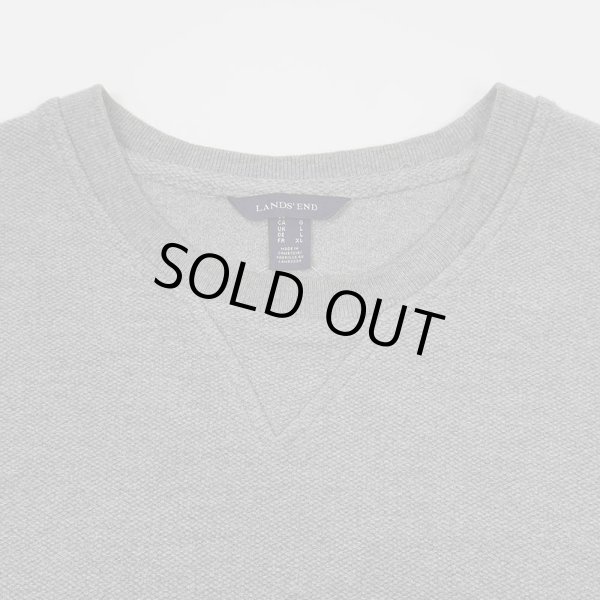 画像3: 00's LANDS' END コットンピケ スウェット "GRAY" (3)