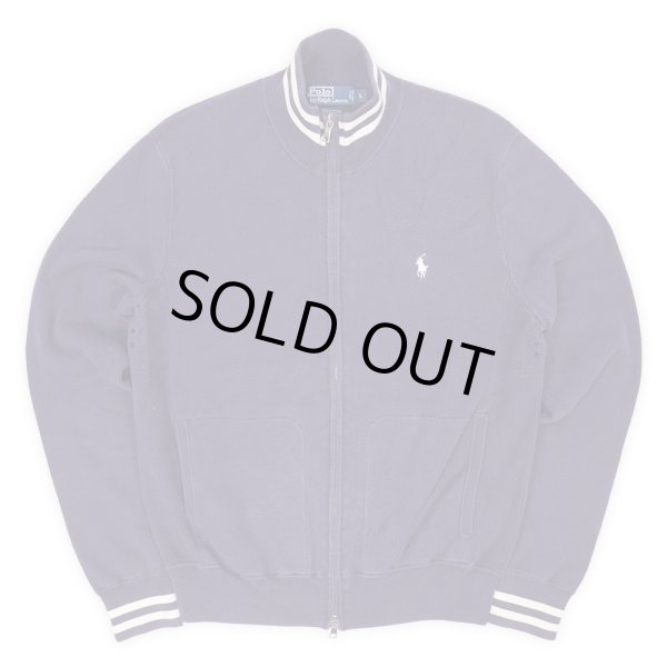 画像1: 00's Polo Ralph Lauren フルジップ コットンニット "FADE NAVY" (1)