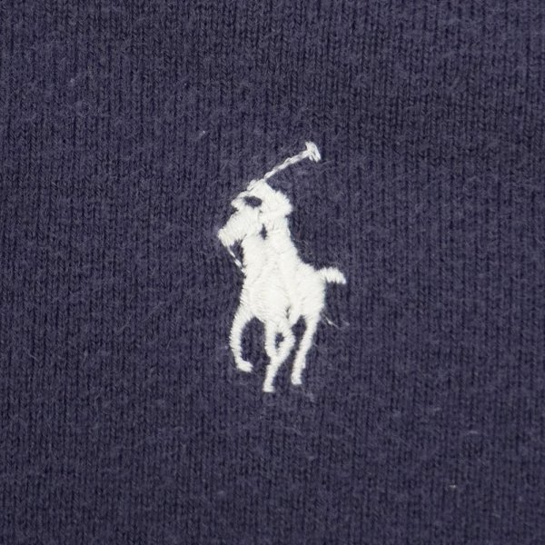 画像3: 00's Polo Ralph Lauren フルジップ コットンニット "FADE NAVY" (3)