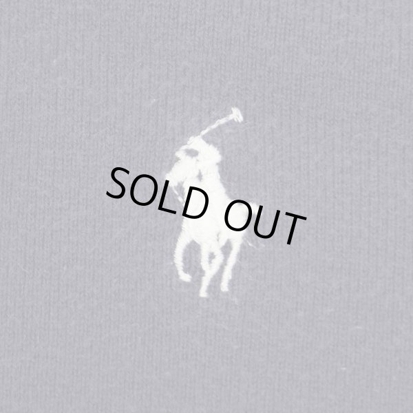 画像3: 00's Polo Ralph Lauren フルジップ コットンニット "FADE NAVY" (3)