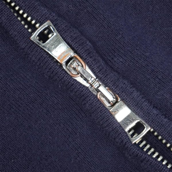 画像4: 00's Polo Ralph Lauren フルジップ コットンニット "FADE NAVY" (4)