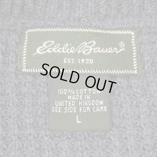 画像2: 00's Eddie Bauer ヘンリーネック コットンニット (2)