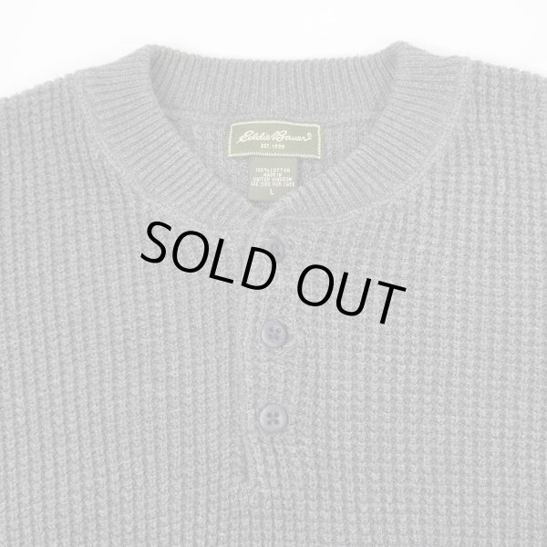 画像3: 00's Eddie Bauer ヘンリーネック コットンニット (3)