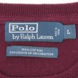 画像2: 00's Polo Ralph Lauren 前V コットンニット "BURGUNDY" (2)