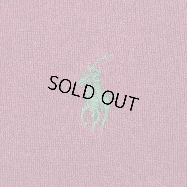 画像3: 00's Polo Ralph Lauren 前V コットンニット "BURGUNDY" (3)