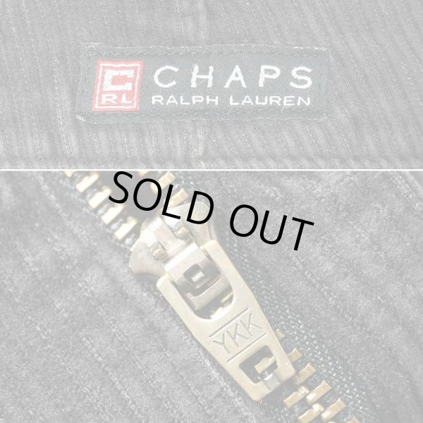 画像4: 90's CHAPS RALPH LAUREN 2タック 太畝コーデュロイトラウザー "FADE BLACK / W34 L30" (4)