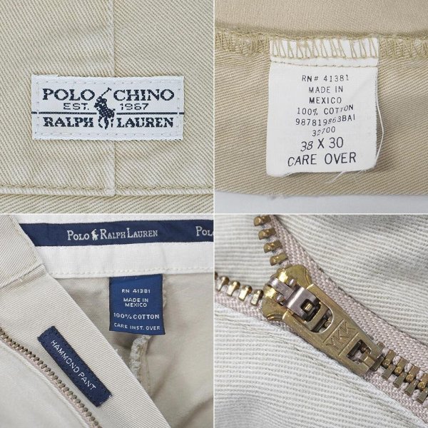画像3: 90's Polo Ralph Lauren 2タック チノトラウザー “HAMMOND PANT / W38 L30” (3)