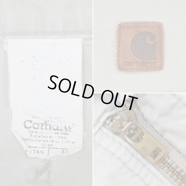画像3: 00's Carhartt ライトダック ペインターショーツ "TAN / W33" (3)