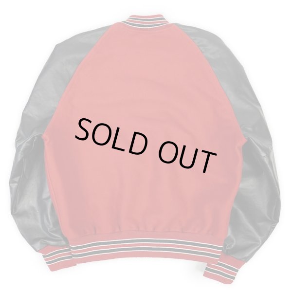 画像2: 90's HOLLOWAY レザー切り替え ウールスタジャン "MADE IN USA" (2)