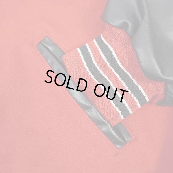 画像4: 90's HOLLOWAY レザー切り替え ウールスタジャン "MADE IN USA" (4)