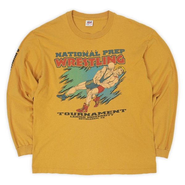 画像1: 90's NATIONAL PREP WRESTLING L/S 両面プリントTシャツ "MADE IN USA" (1)
