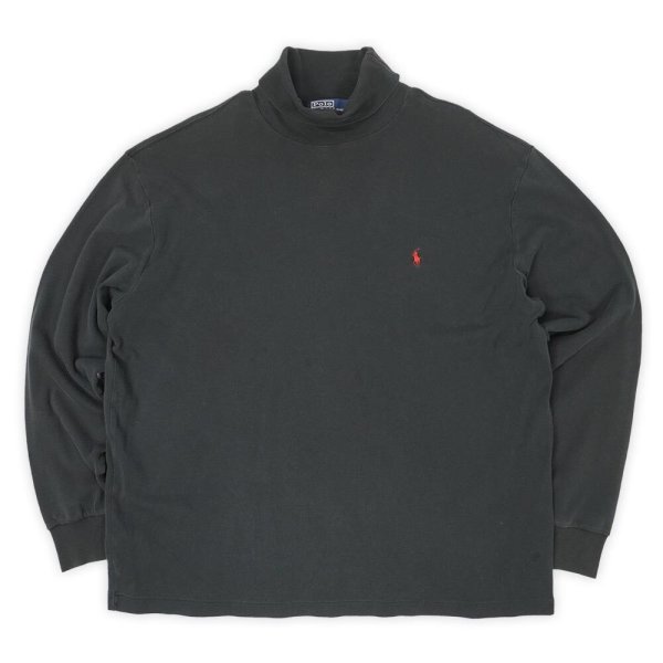 画像1: 90's Polo Ralph Lauren タートルネックカットソー "FADE BLACK" (1)