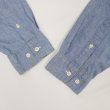 画像4: 90's Eddie Bauer バンドカラー シャンブレーシャツ "BLUE" (4)