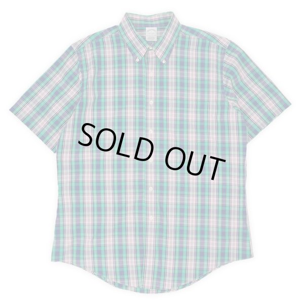 画像1: 00's Brooks Brothers S/S ボタンダウンシャツ "Green Plaid" (1)