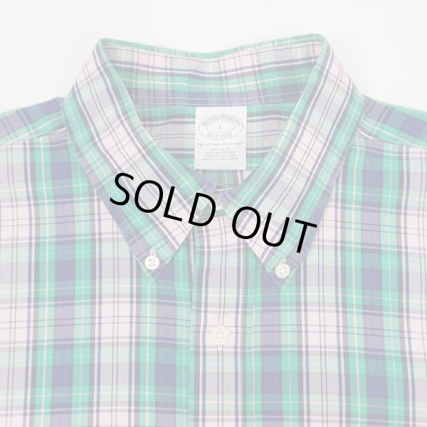 画像3: 00's Brooks Brothers S/S ボタンダウンシャツ "Green Plaid" (3)