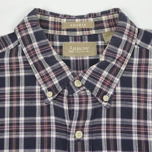 画像3: 90-00's KHAKI'S by ARROW ボタンダウンシャツ "Navy Plaid" (3)
