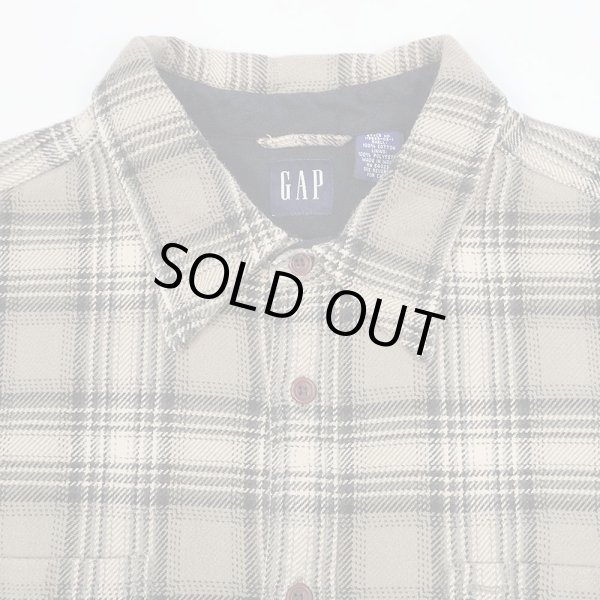 画像3: Late 90's OLD GAP ヘビーネルシャツ “ Beige Plaid” (3)