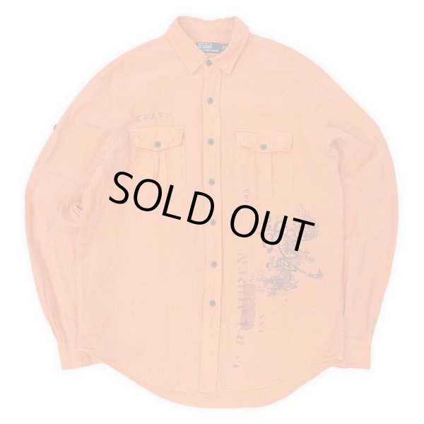画像1: 00's Polo Ralph Lauren シルクリネン レギュラーカラーシャツ (1)