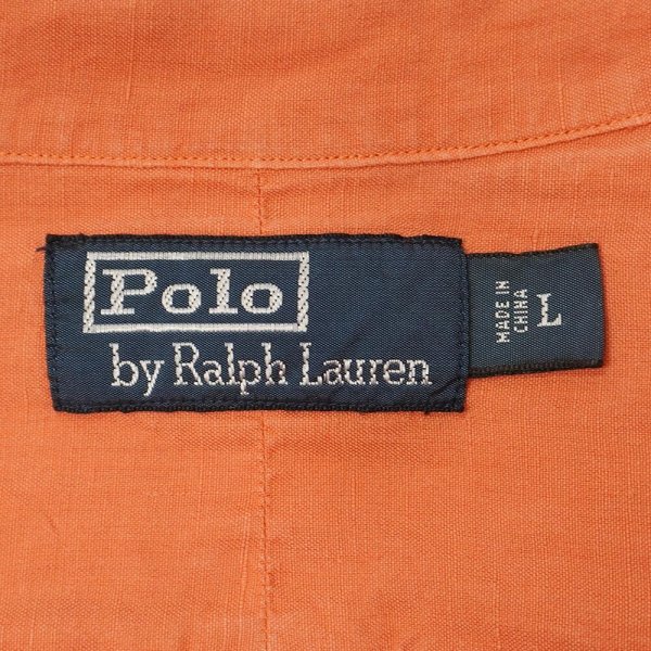 画像2: 00's Polo Ralph Lauren シルクリネン レギュラーカラーシャツ (2)