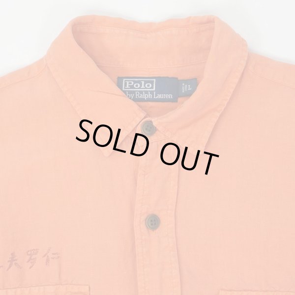 画像3: 00's Polo Ralph Lauren シルクリネン レギュラーカラーシャツ (3)