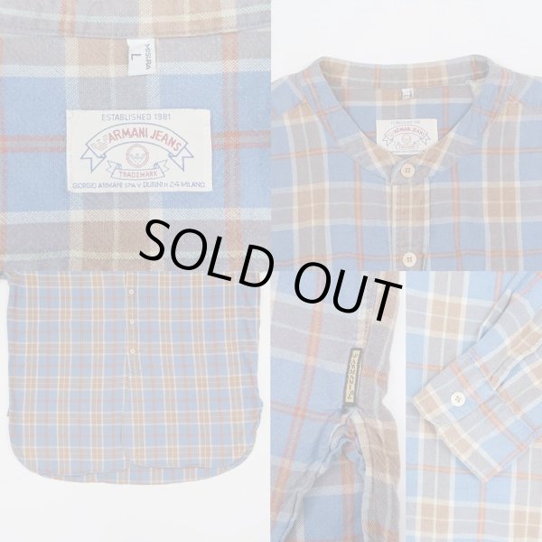 画像3: 90's ARMANI JEANS マチ付き バンドカラーシャツ (3)