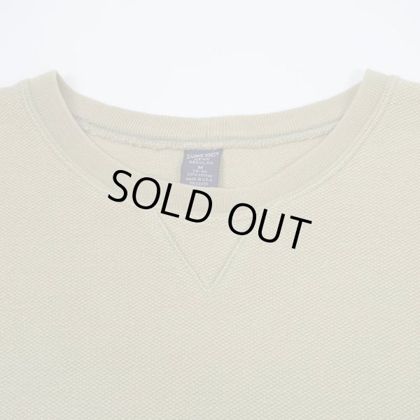 画像3: 90's LANDS' END コットンピケ スウェット "MADE IN USA / BEIGH" (3)
