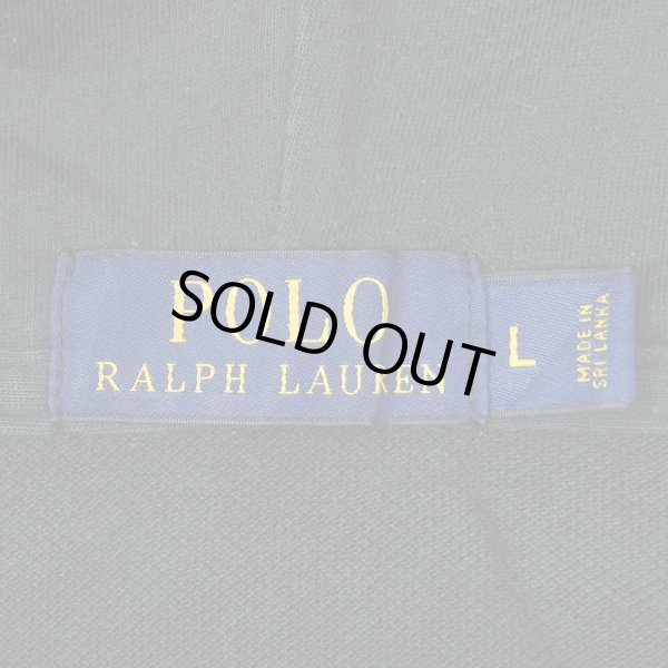 画像2: 00's Polo Ralph Lauren フーディーポロシャツ "BLACK" (2)