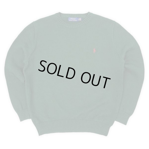画像1: 00's Polo Ralph Lauren コットンニット "GREEN" (1)