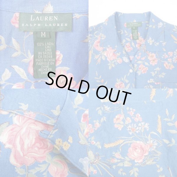 画像3: 90's LAUREN リネンオープンカラーシャツ (3)