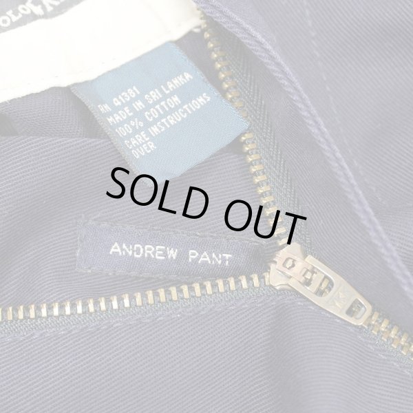 画像4: 90's Polo Ralph Lauren 2タック チノトラウザー "ANDREW PANT / NAVY" (4)