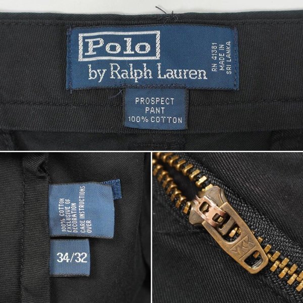 画像4: 00's Polo Ralph Lauren ノータック チノトラウザー "PROSPECT PANT / BLACK" (4)