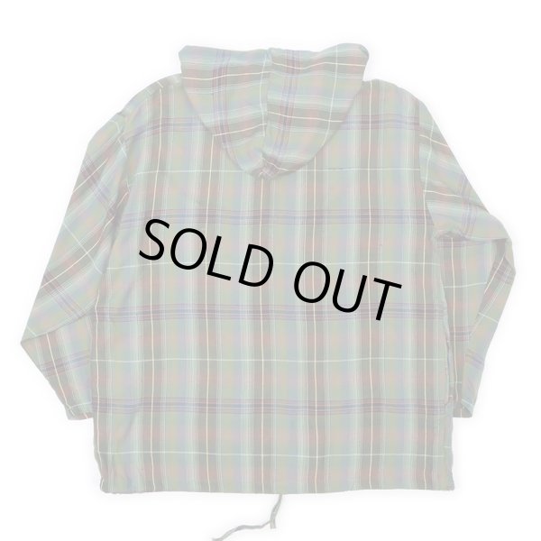 画像2: 80's GOOUCH オンブレチェック柄 レーヨンフーディージャケット “DEADSTOCK” (2)