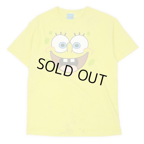 画像1: Early 00's SpongeBob フェイスプリントTシャツ (1)