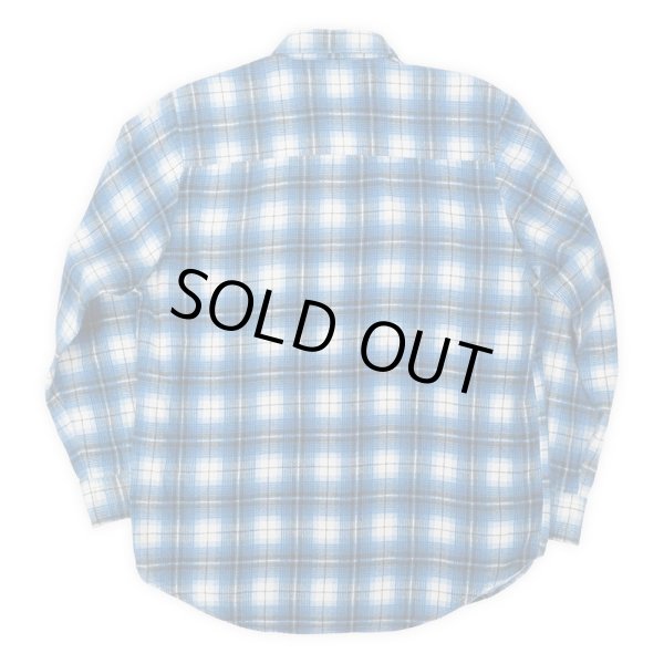 画像2: 90's unknown オンブレチェック柄 プリントネルシャツ (2)