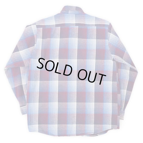 画像2: 90's FIVE BROTHER ヘビーネルシャツ "BLUE BASE / MADE IN USA / 2XL-TALL" (2)