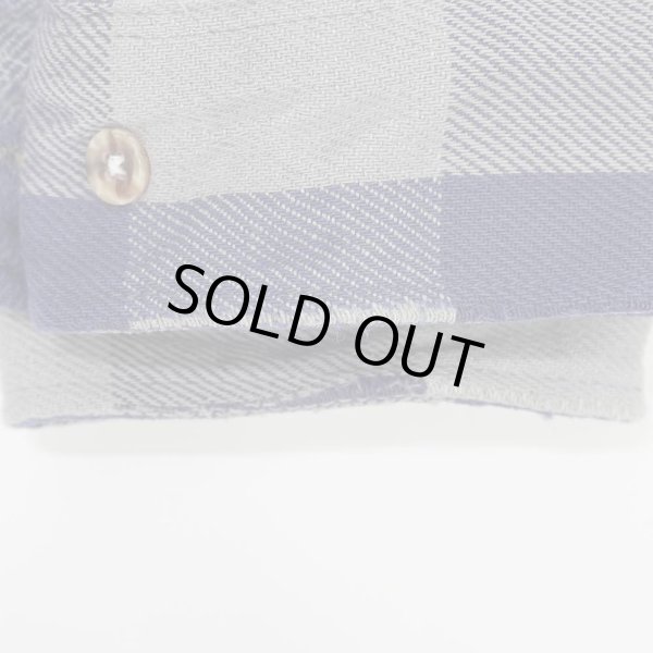 画像5: 90's FIVE BROTHER ブロックチェック柄  ヘビーネルシャツ “NAVY × GRAY” (5)