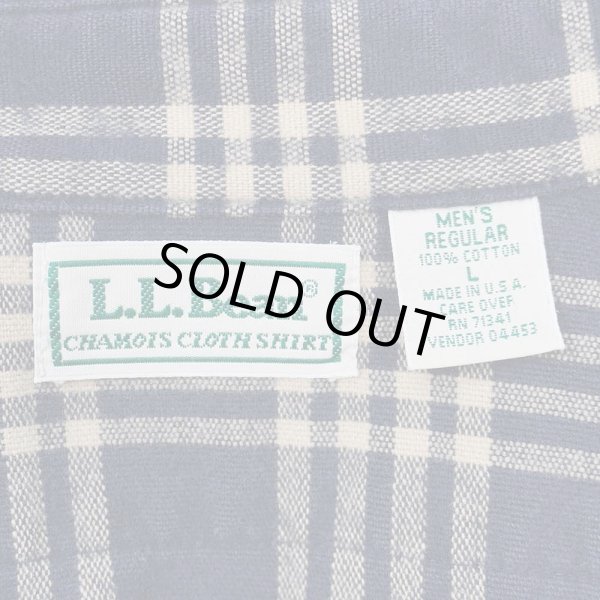 画像2: 90's L.L.Bean シャモアクロスシャツ "MADE IN USA / NAVY Plaid" (2)