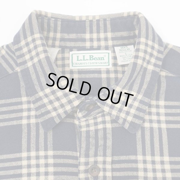 画像3: 90's L.L.Bean シャモアクロスシャツ "MADE IN USA / NAVY Plaid" (3)
