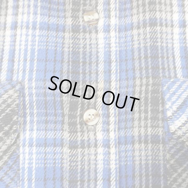 画像5: Late 90's FIVE BROTHER ヘビーネルシャツ "Blue Ombre Plaid" (5)