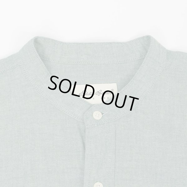 画像3: 90's Eddie Bauer バンドカラー シャンブレーシャツ "GREEN" (3)