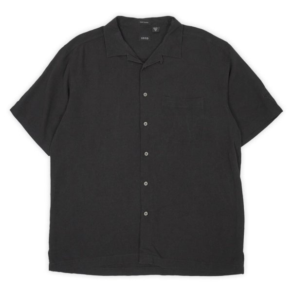 画像1: 00's Corona Extra S/S オープンカラーシルクシャツ "BLACK" (1)