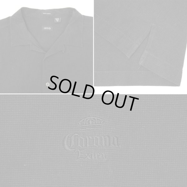 画像3: 00's Corona Extra S/S オープンカラーシルクシャツ "BLACK" (3)