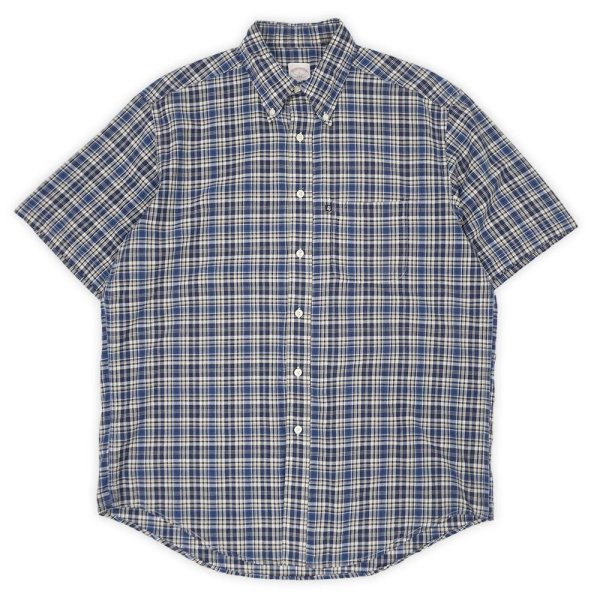 画像1: 00's Brooks Brothers S/S ボタンダウンシャツ "Navy Plaid" (1)