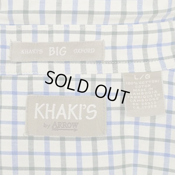 画像2: 90's KHAKI'S by ARROW ボタンダウンシャツ "White×Blue Plaid / BIG OXFORD" (2)