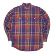画像1: 90's Polo Ralph Lauren フランネル ボタンダウンシャツ "RL WORKSHIRT / Navy Plaid" (1)