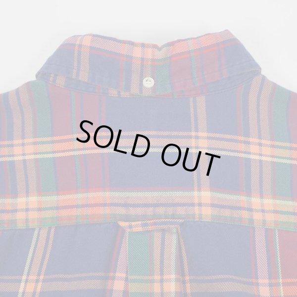 画像4: 90's Polo Ralph Lauren フランネル ボタンダウンシャツ "RL WORKSHIRT / Navy Plaid" (4)