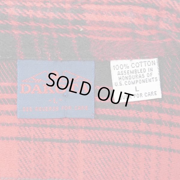 画像2: 90's DAKOTA ヘビーネルシャツ "Black×Red Plaid / USA COMPONENTS" (2)