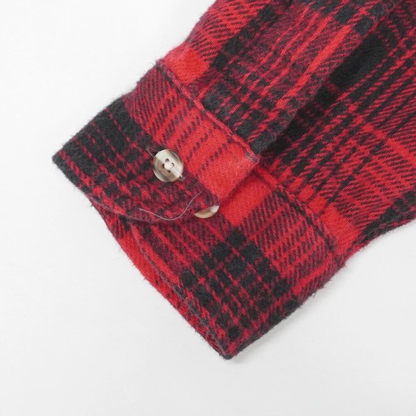 画像4: 90's DAKOTA ヘビーネルシャツ "Black×Red Plaid / USA COMPONENTS" (4)