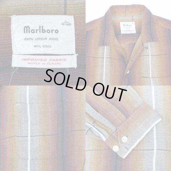 画像3: 60's Marlboro オープンカラー レーヨンシャツ "オンブレチェック" (3)